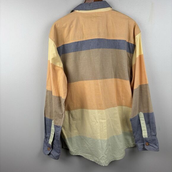 Decibel Men's Long Sleeve Button Up Flannel Shirt Color Block Size 2XL Pocket - Picture 12 of 12